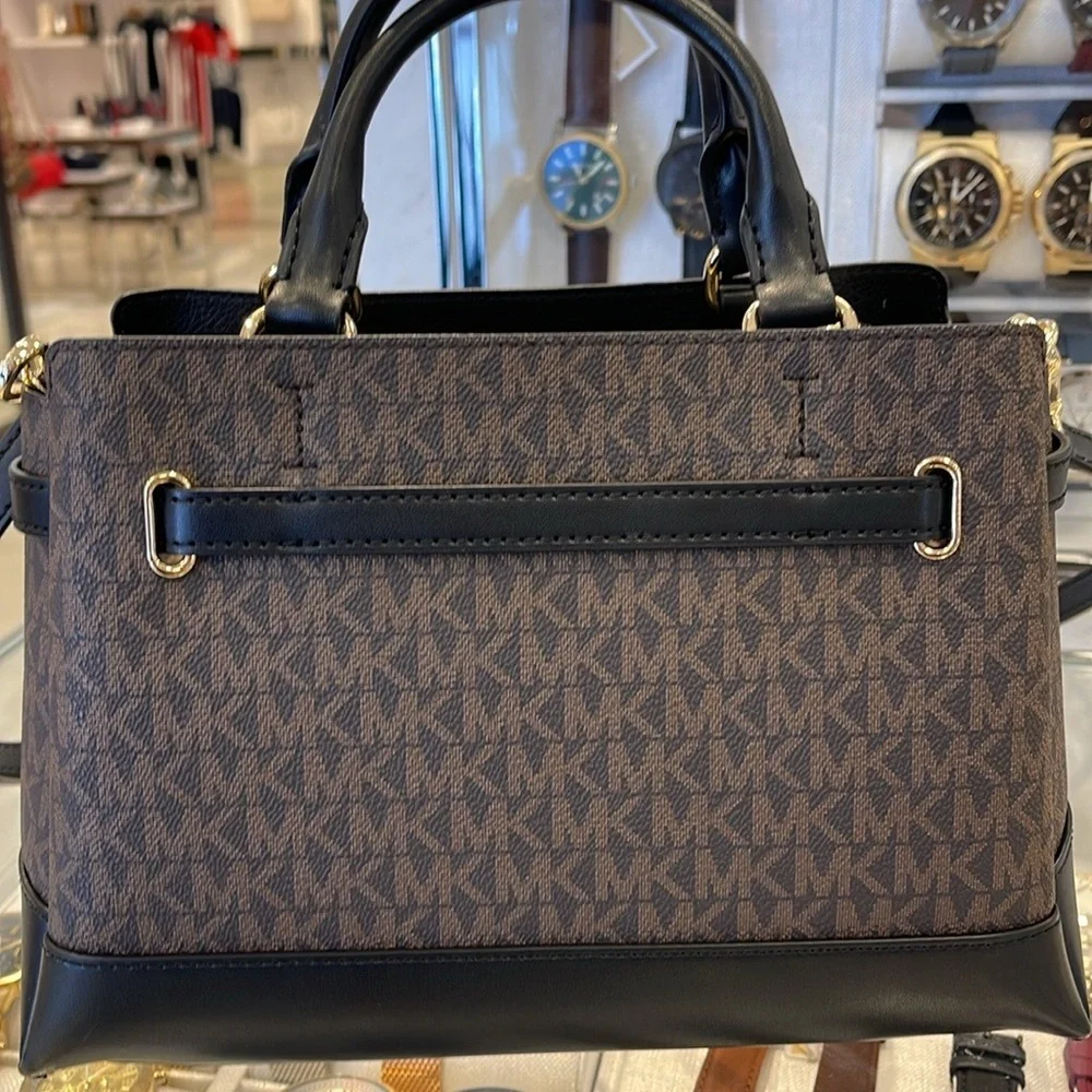 Michael Kors Reed Small Belted Logo Satchel Crossbody Center Zip Bag Purse  NWT